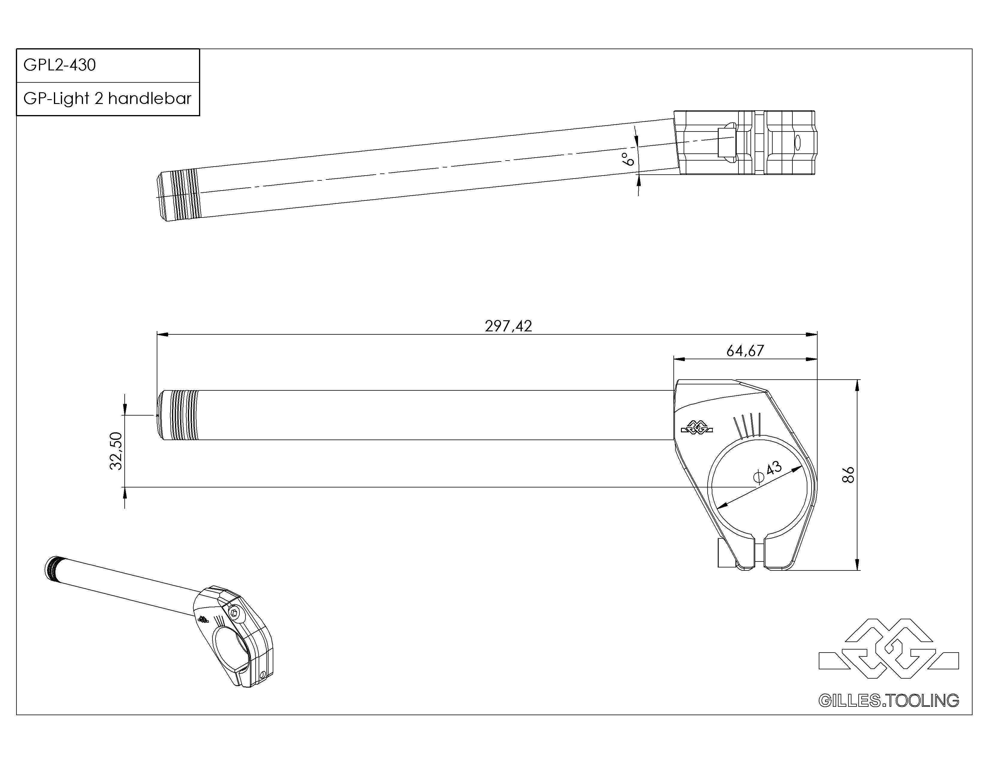 Lenker GP-LIGHT 2 430 schwarz