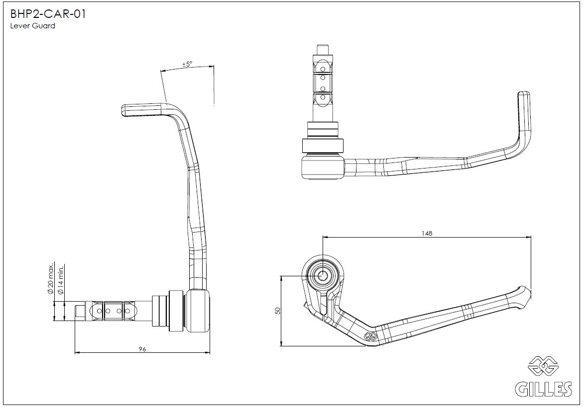 Bremshebelprotektor Carbon